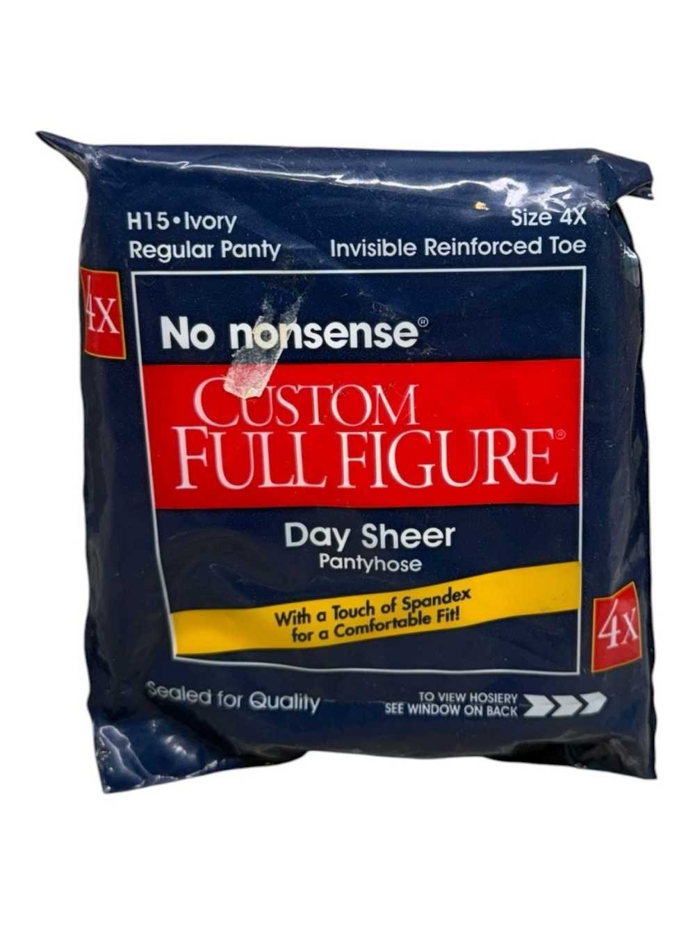 No Nonsense Custom Full Figure Day Sheer Pantyhose Size 4X Ivory H15